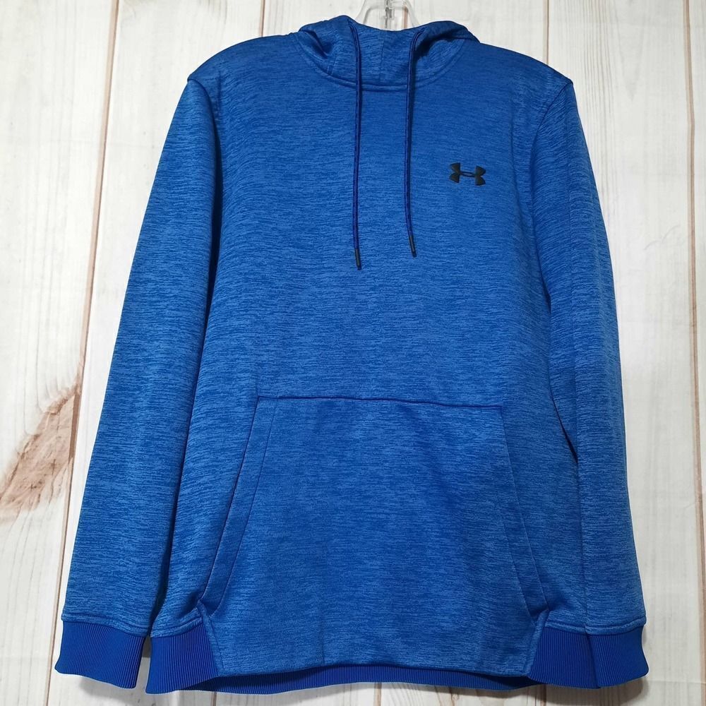 Under Armour Mens ColdGear Hoodie Blue Space Dye Loose Fit Sweatshirt Medium